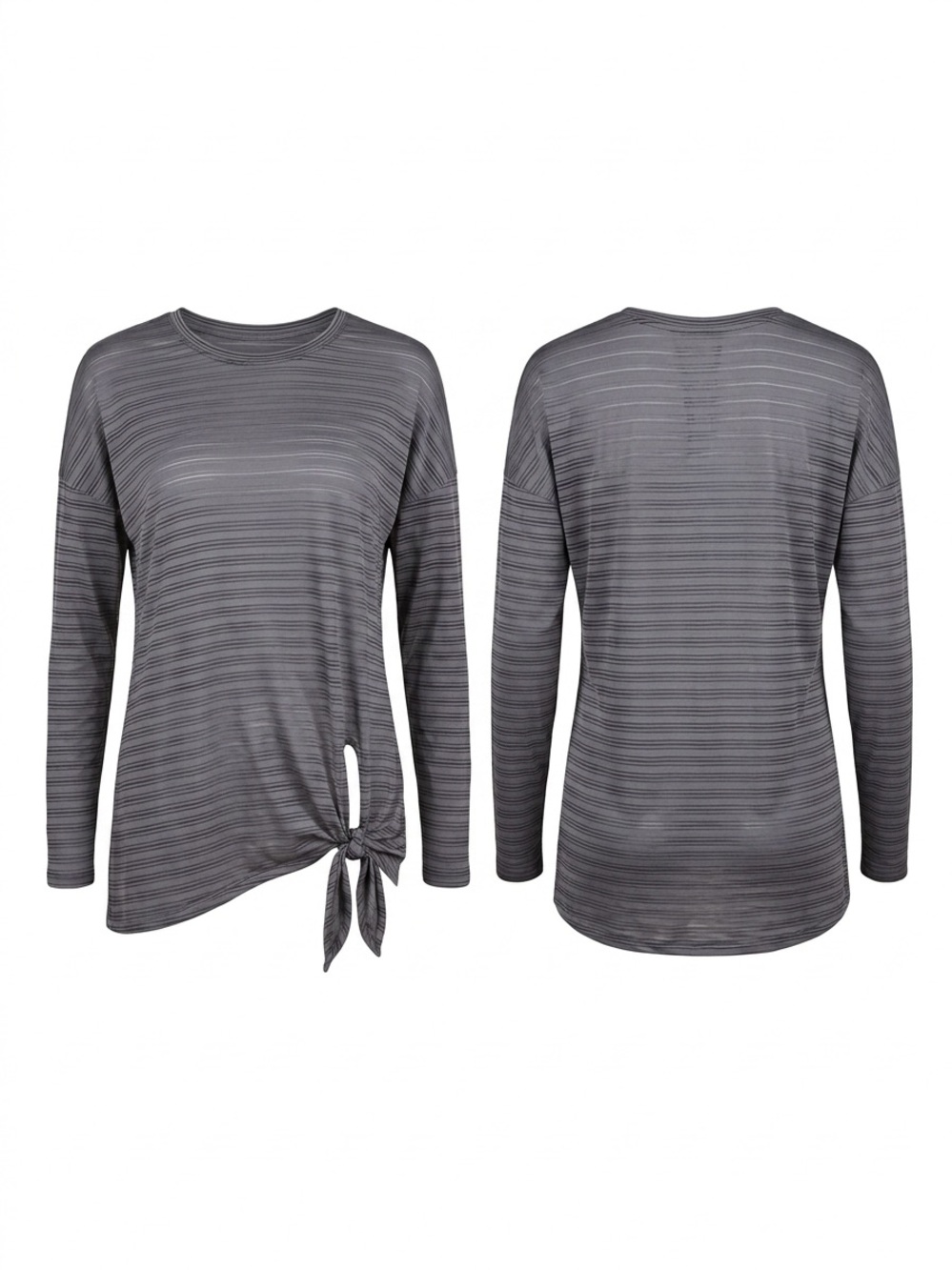 lululemon athletica Tie your practice Gray Striped Long-Sleeve Top Size 10